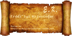 Erdélyi Krisztofer névjegykártya
