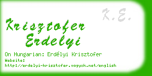 krisztofer erdelyi business card